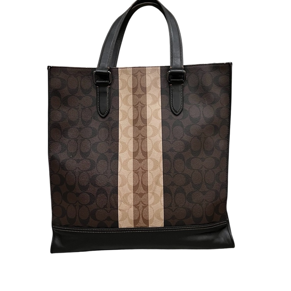 Coach Graham Structured Tote in Blocked Signature Canvas Bag